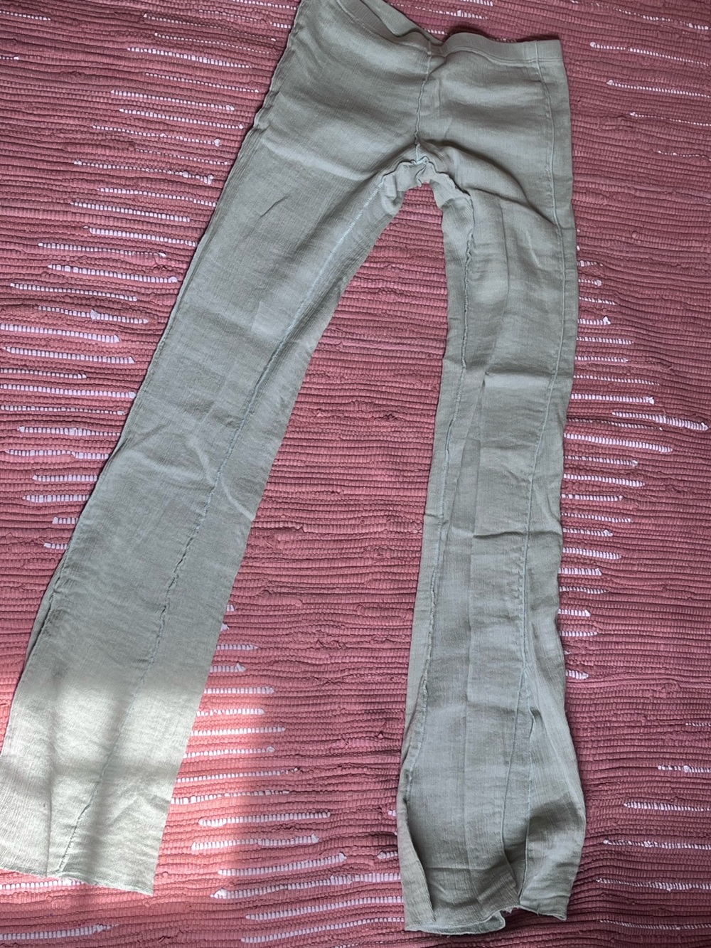 MINT GREEN FREE PEOPLE CREPE FLARES